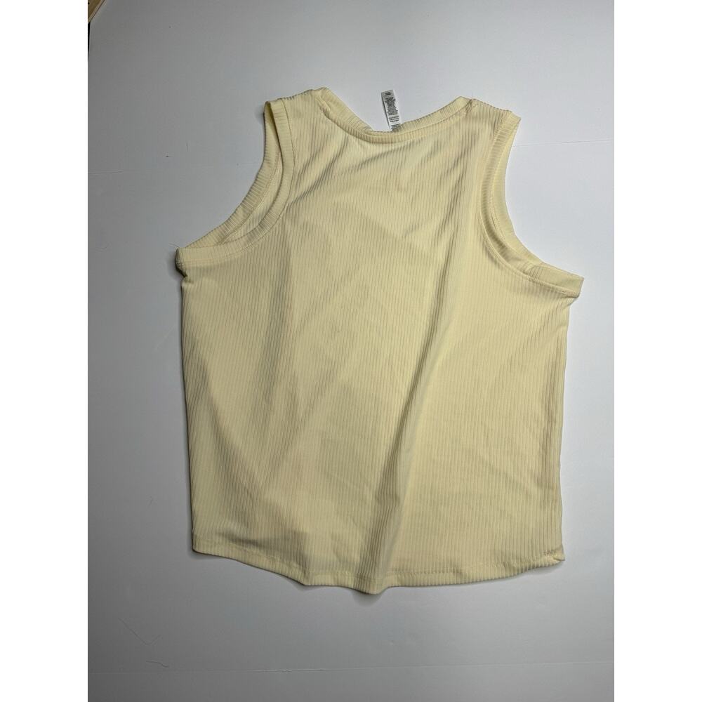 RBX Womens L Cream Ivory Ribbed Tank Top Sleeveless Stretch Athletic Workout Gym - Picture 3 of 4
